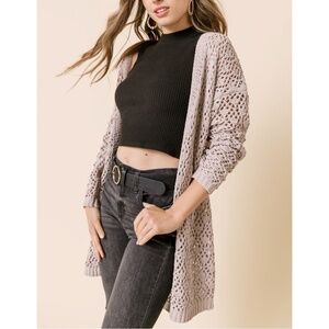 Francesca's Jun & Ivy Tan Cassie Long Sleeve Open Front Cardigan Size XS, NWT